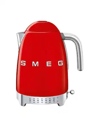 Front. SMEG - KLF04 7-Cup Variable Temperature Kettle - Red.