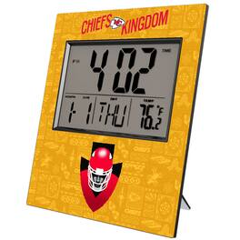Keyscaper - Kansas City Chiefs 2024 Illustrated Limited Edition Digital Desk/Wall Clock - Gray