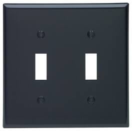 Leviton - 2 gang Nylon Toggle Wall Plate 1 pk - Black