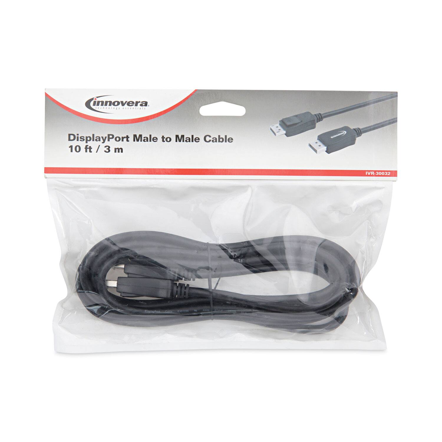 Innovera DisplayPort Male to Male Cable 10 ft / 3 m IVR-30032