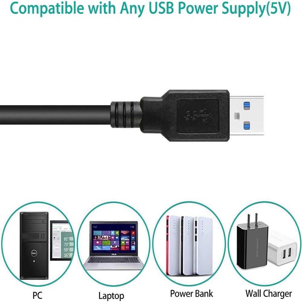 Compatible with Any USB Power Supply(5V)

- PC
- Laptop
- Power Bank
- Wall Charger