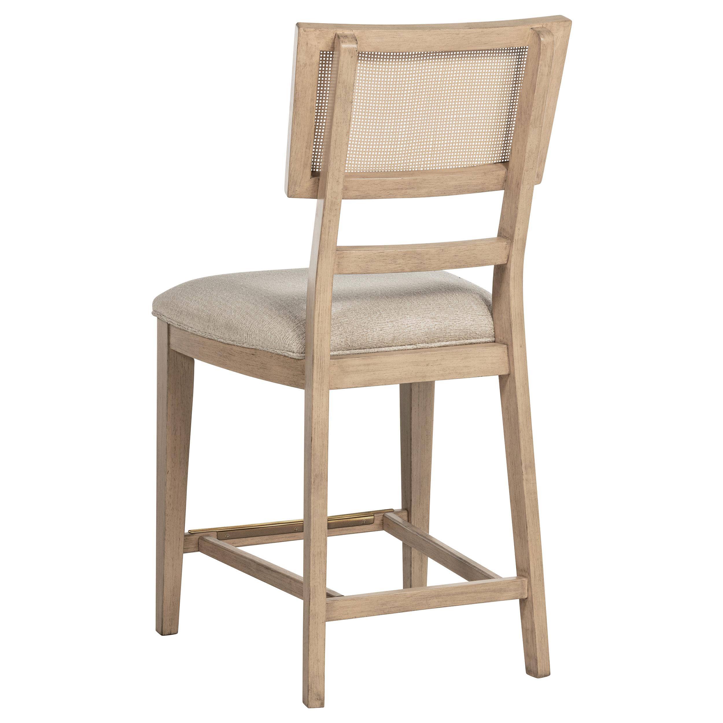Alt View 2. Manhattan Lane - Lno Counter Dining Side Chair Set of 2, Rattan Woven Back, Beige Wood - Beige.