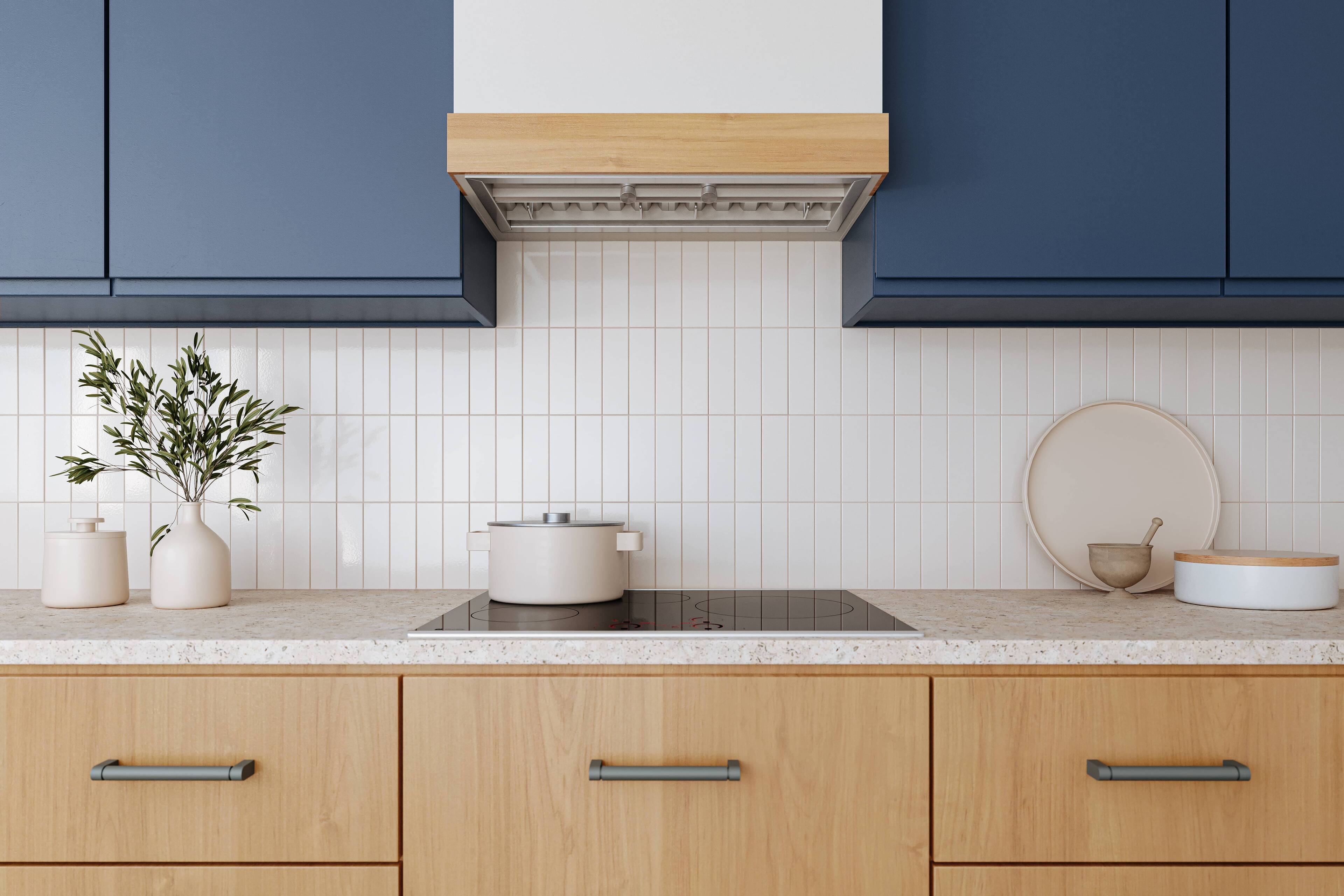 Angle. Hauslane - Hauslane Pro-Style 42" IN-R200 Built-In Convertible Range Hood, 18.5” Deep (OFFICIAL) - Silver.