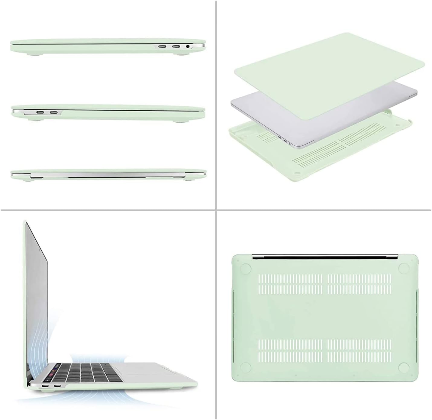 Alt View 1. mosiso - MacBook Pro 13" hard shell case with keyboard skins, screen protector and storage bag - Honeydew Green.