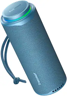 Tronsmart - T8 Portable Bluetooth 5.3 Speaker, 40W 360° Surround Deep Bass, TWS, Custom EQ & RGB, IPX7 Waterproof, 18H for Outdoor - Blue