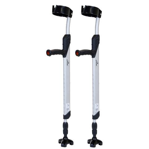 Front. iLIVING - Adjustable Forearm Crutches for Adults, 1 Pair - Silver.