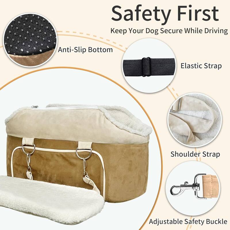 Safety First
Keep Your Dog Secure While Driving
Anti-Slip Bottom
Elastic Strap
Shoulder Strap
Adjustable Safety Buckle