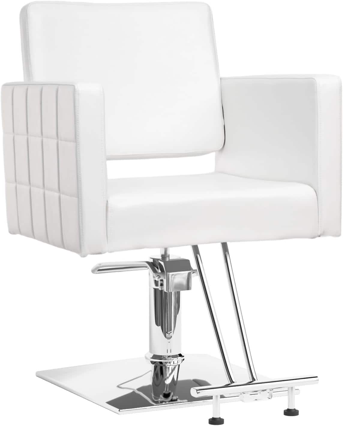 Winado - Heavy Duty Hydraulic Barber Chair Hair Salon 360° Swivel Chair with Stainless Steel Footrest for Beauty Spa Hair Styling - White