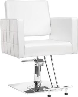 Winado - Heavy Duty Hydraulic Barber Chair Hair Salon 360° Swivel Chair with Stainless Steel Footrest for Beauty Spa Hair Styling - White