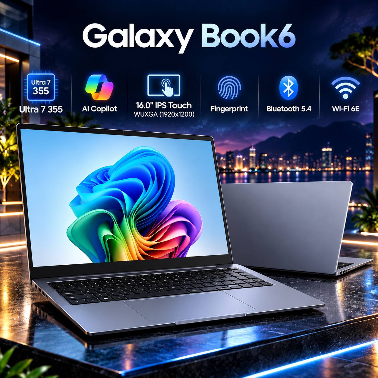 Galaxy Book6

Ultra 7 355
AI Copilot
16.0" IPS Touch Fingerprint Bluetooth 5.4 WUXGA (1920x1200)
Wi-Fi 6E