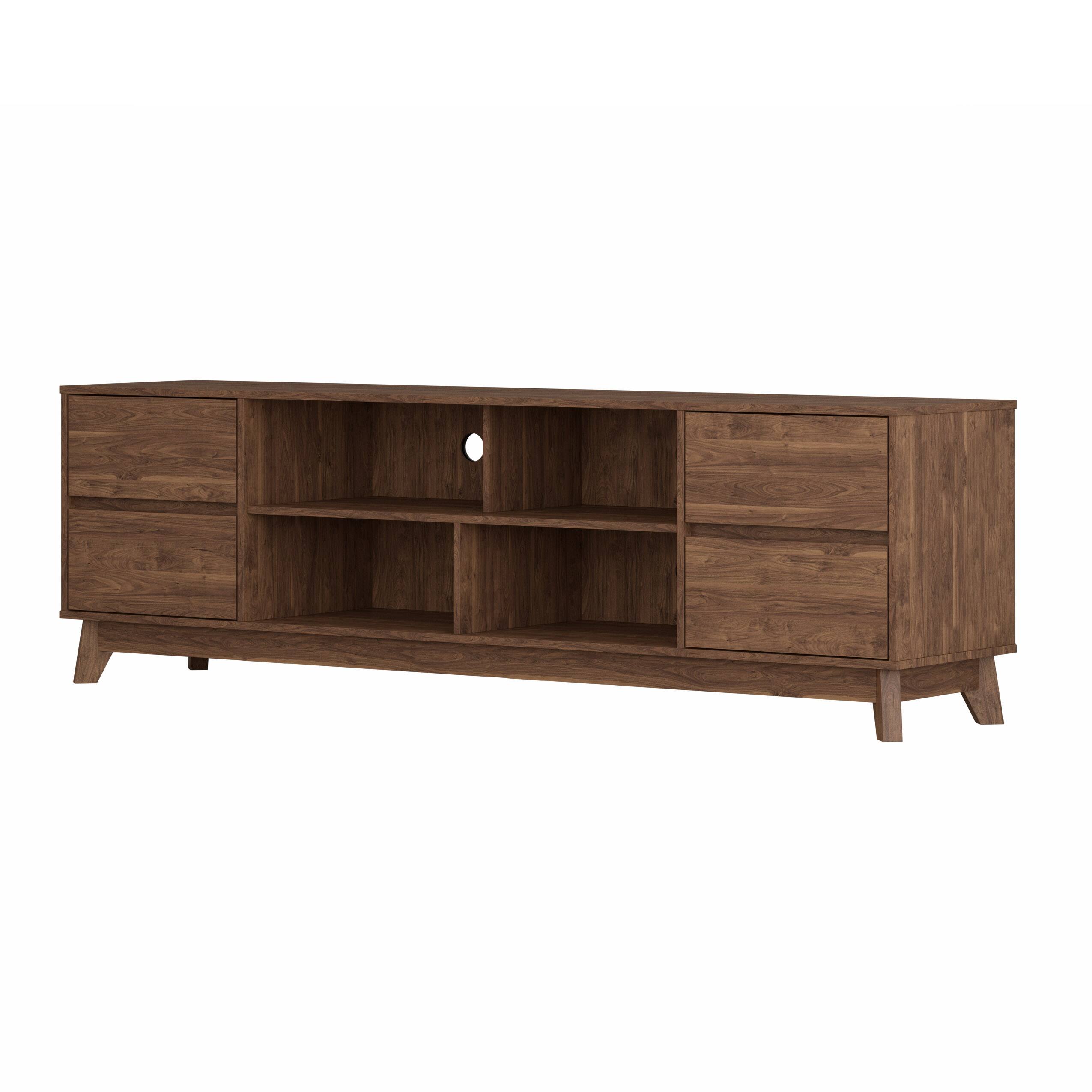 Alt View 11. CorLiving - Hollywood Collection TV Stand with Open and Closed Shelves for Most TVs up to 85" - Brown.