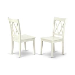 East West Furniture - Dining Room Set Linen White - Brown