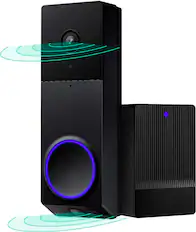 Front. Wyze - Video Doorbell Camera Wyze Duo Cam Doorbell - Dual 2K Camera, Battery or Wired Smart Doorbell with 2-Way Audio & Chime - Black.