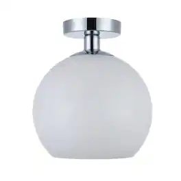 Living District - Baxter 1 Light Chrome Flush Mount With Frosted White Glass - Chrome And Frosted White