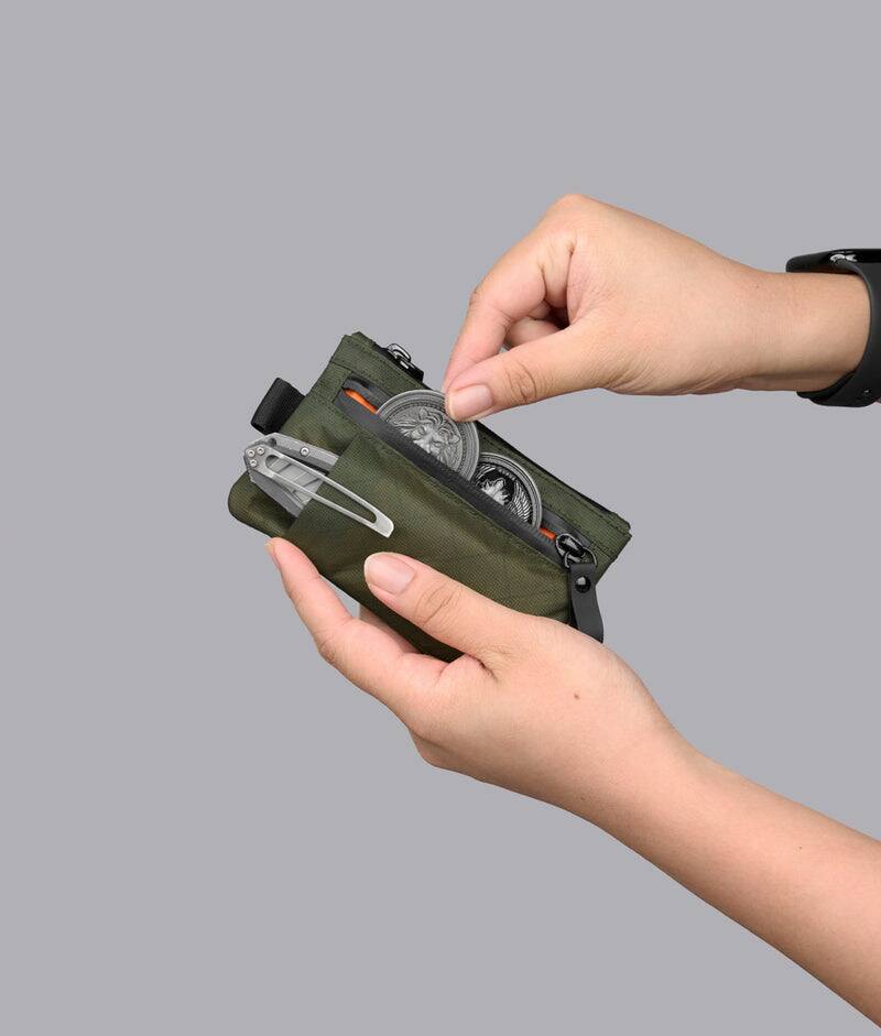 Alt View 2. ALPAKA - Zip Pouch Pro RFID Wallet Pouch, Fits 4-12 Cards, Cash/Coin Pocket, 3 External EDC Slots - Green Ultradyne 100D.