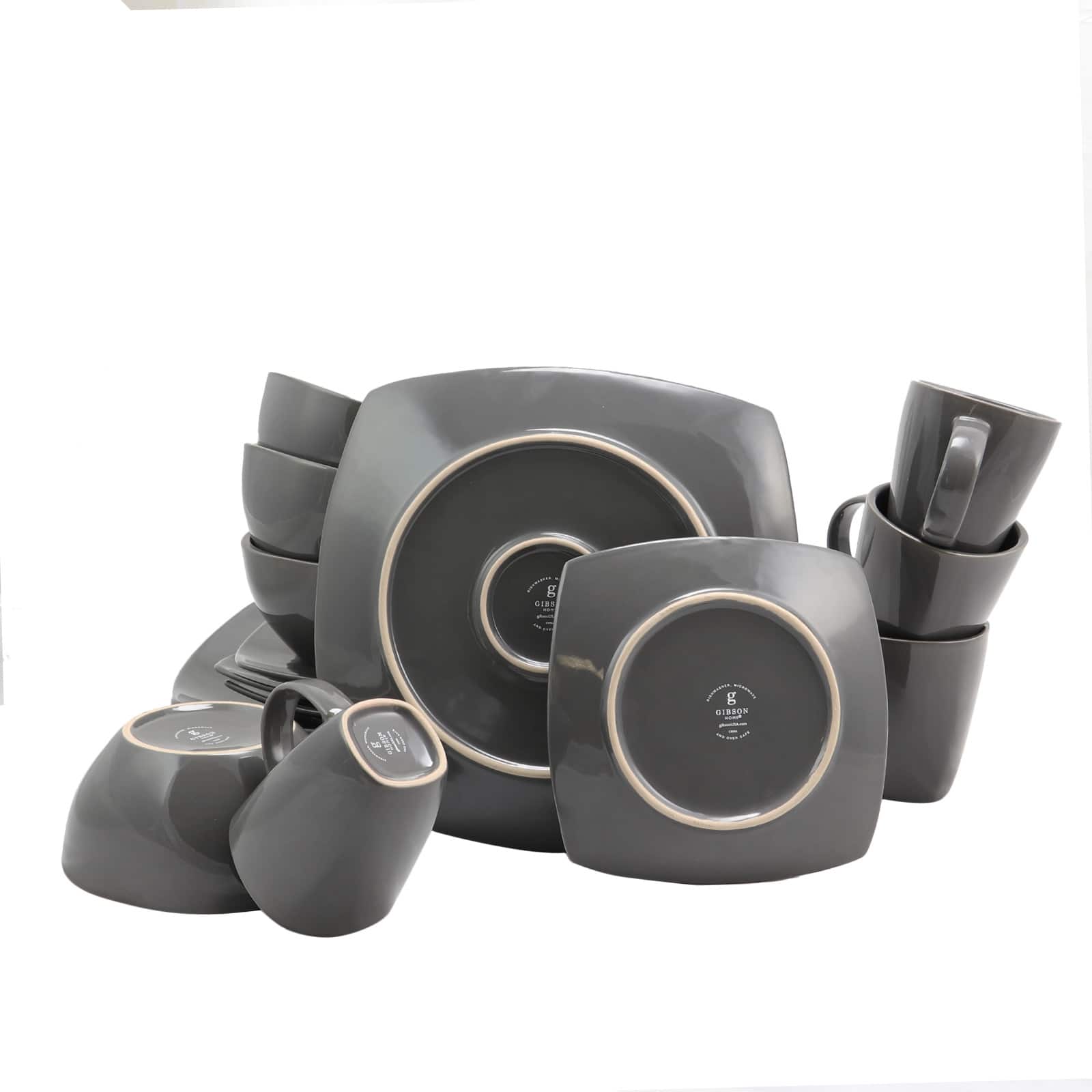 Gibson Home Soho Lounge Square Dinnerware Set - Thumbnail 4