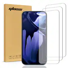 Front. RomeTech - Rome Tech Tempered Glass for Google Pixel 10 Pro - 3 Pack - Transparent.