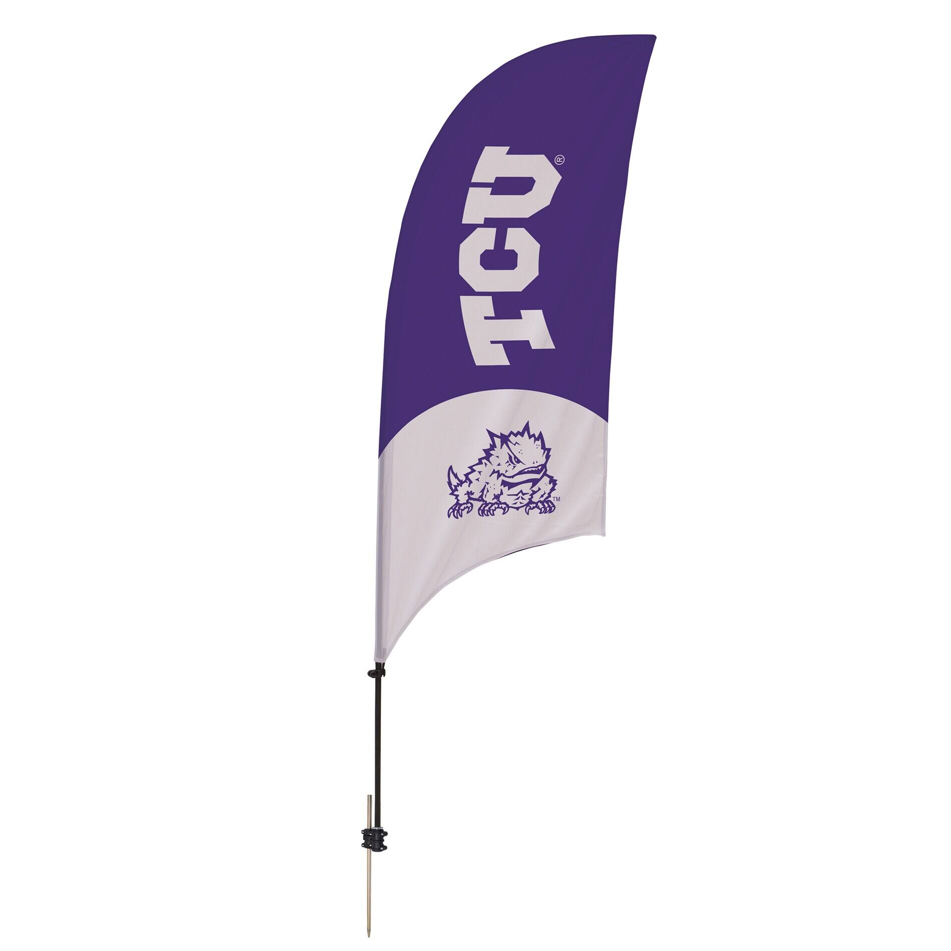 Victory Corps - TCU Horned Frogs 7.5' Two-Tone Razor Feather Stake Flag - Multicolor