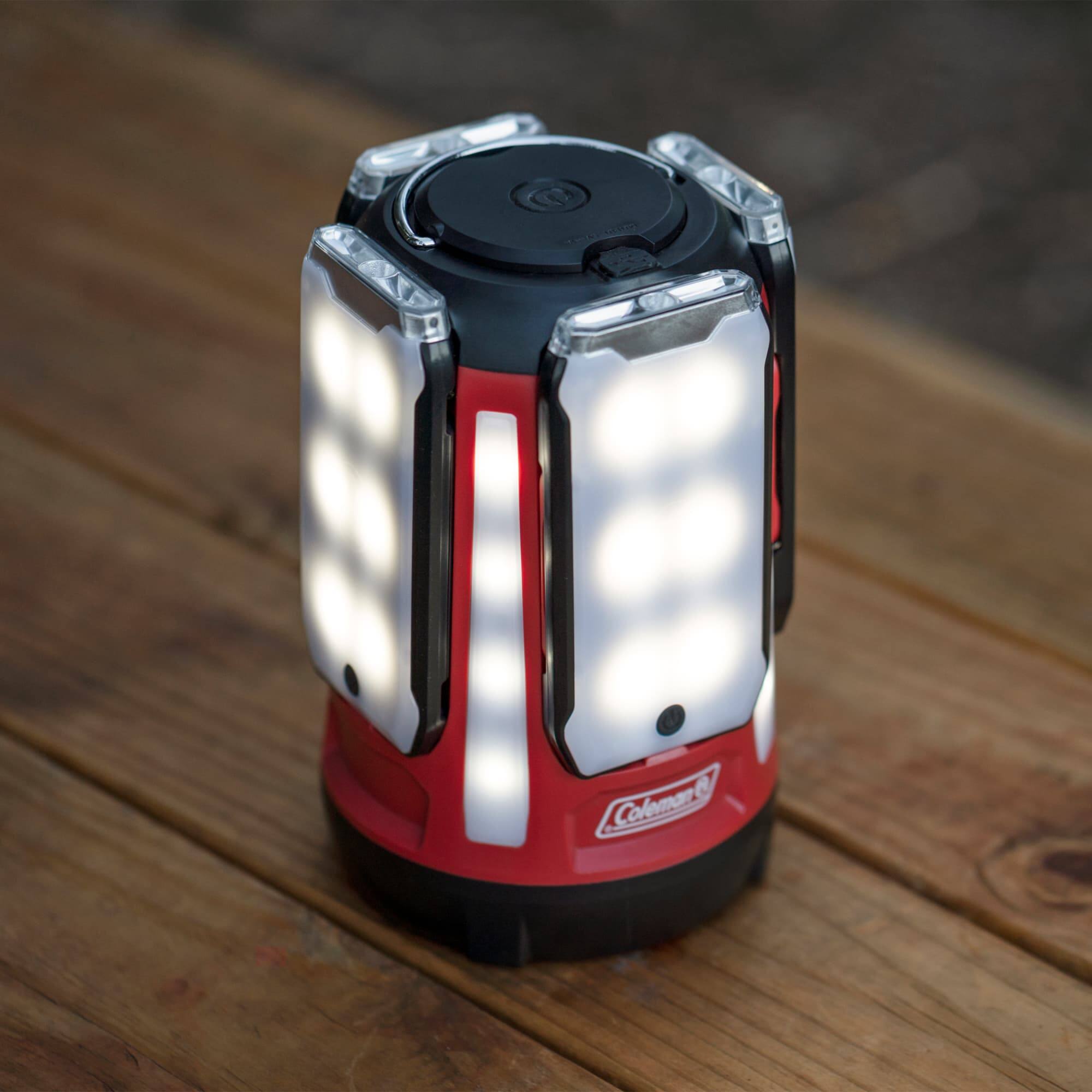 Alt View 3. Coleman - Coleman Quad Panel 800L LED Lantern, Outdoor Camping Light with 4 Panels and USB.