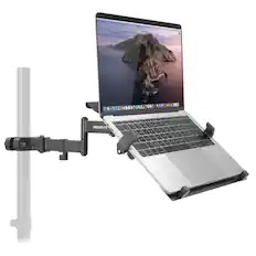 Front. Mount-It! - Universal Laptop Pole Mount Tray with Tilt, Swivel & Rotation – Fits Most Laptops Up to 15.6″ - Black.