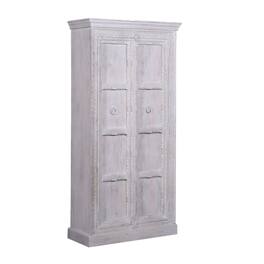 Maven Lane - Mahala Handmade Heritage Wooden Cabinet Distressed Finish - White