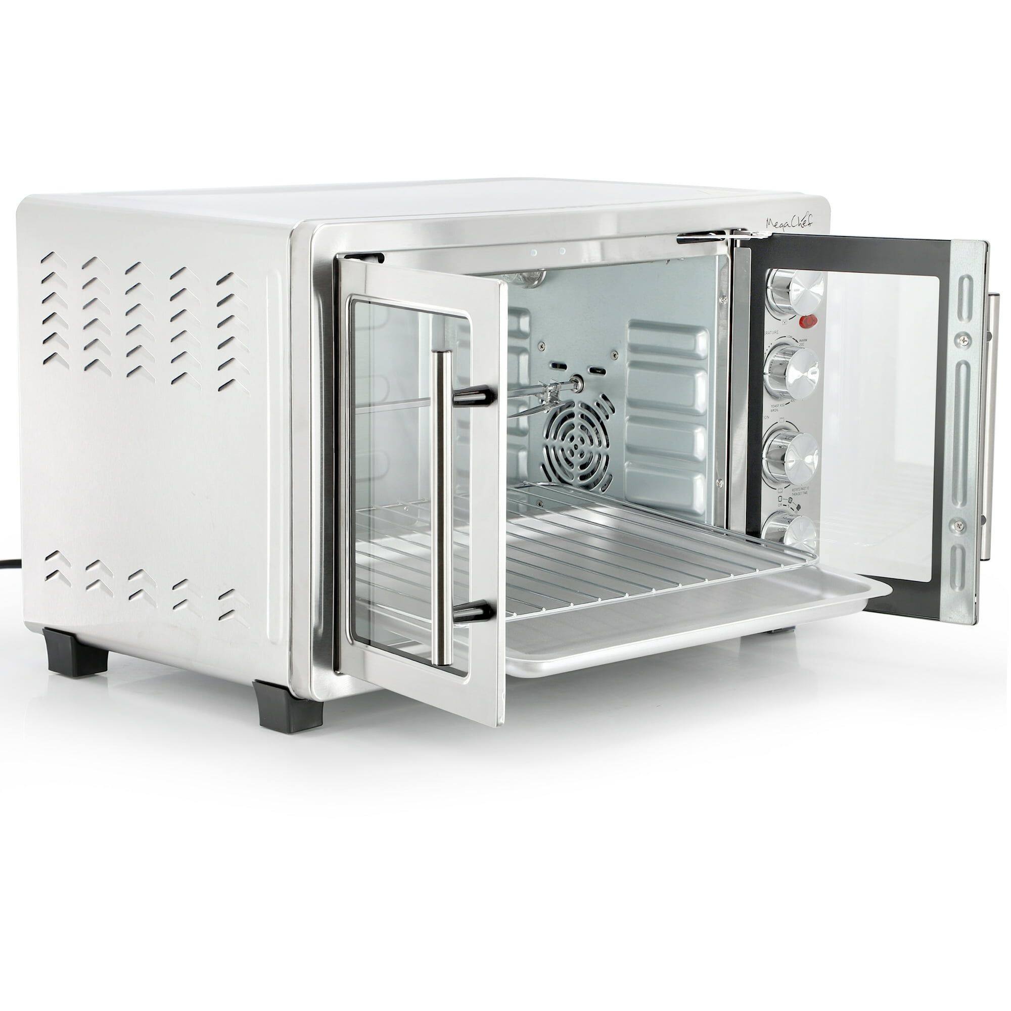 Alt View 1. Forest'nSky - 45 Quart French Door Convection Oven with Rotisserie, 10-in-1 Countertop Oven, Stainless Steel - Silver.