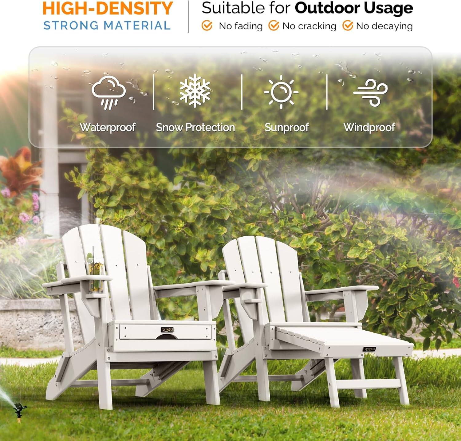 HIGH-DENSITY  
STRONG MATERIAL  

Suitable for Outdoor Usage  
No fading  
No cracking  
No decaying  

Waterproof  
Snow Protection  
Sunproof  
Windproof