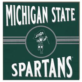 Jardine - Michigan State Spartans 10'' x 10'' Retro Team Sign - Green