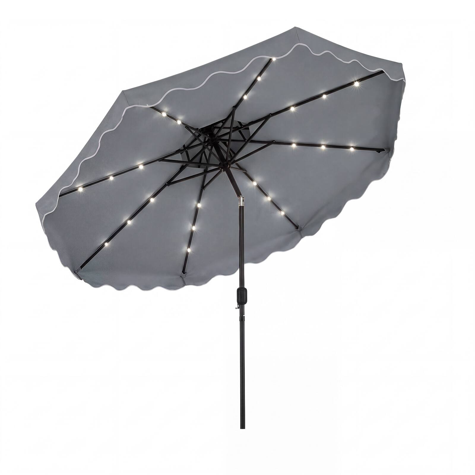 Costway - 10 FT Solar LED Patio Umbrella, Push-Button Tilt & Crank, 24 LED Lights & 8 Ribs - Gray price history on PriceWatchPro