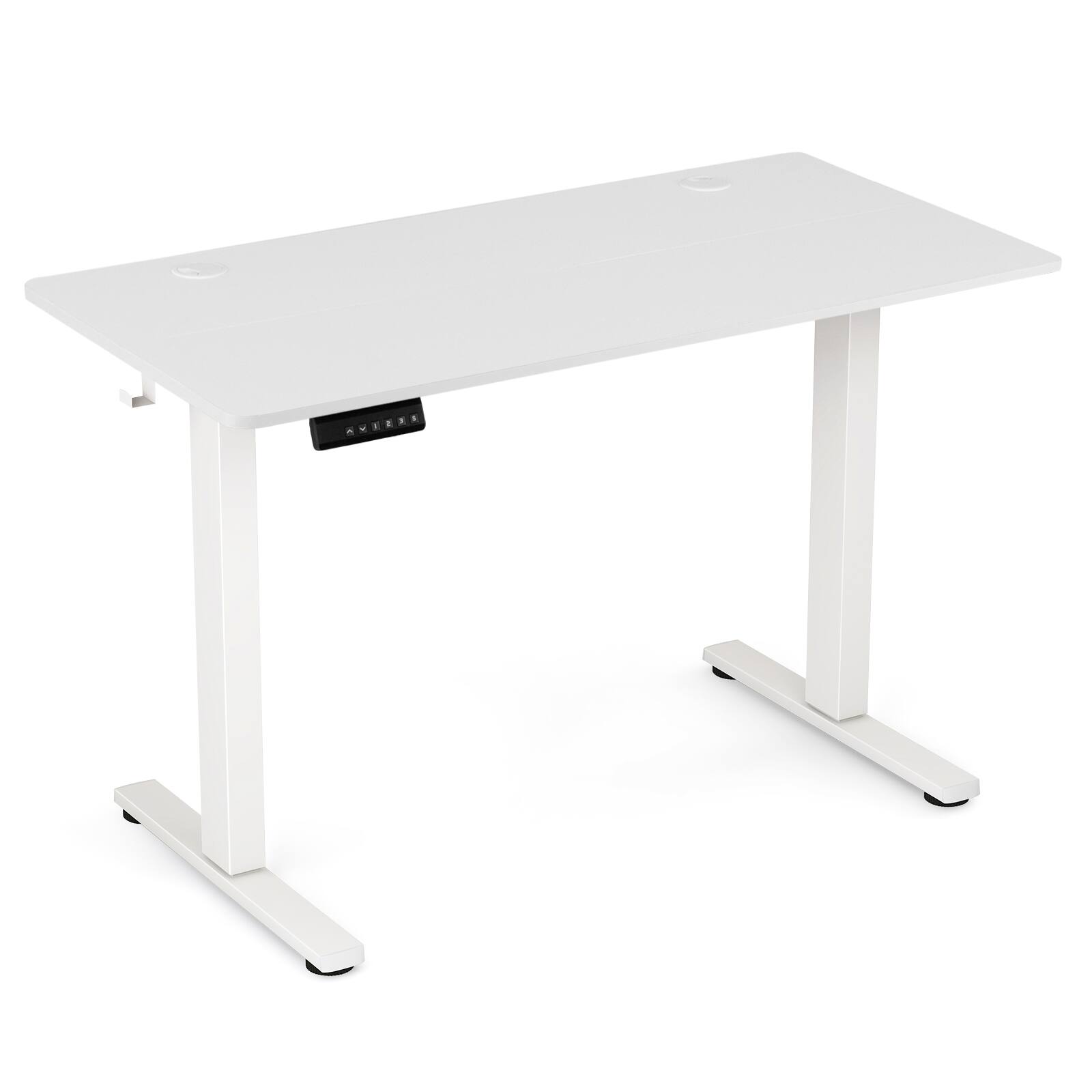 Front. HONGGE - Adjustable Electric Standing Desk with Memory Settings and Cable Management - White.