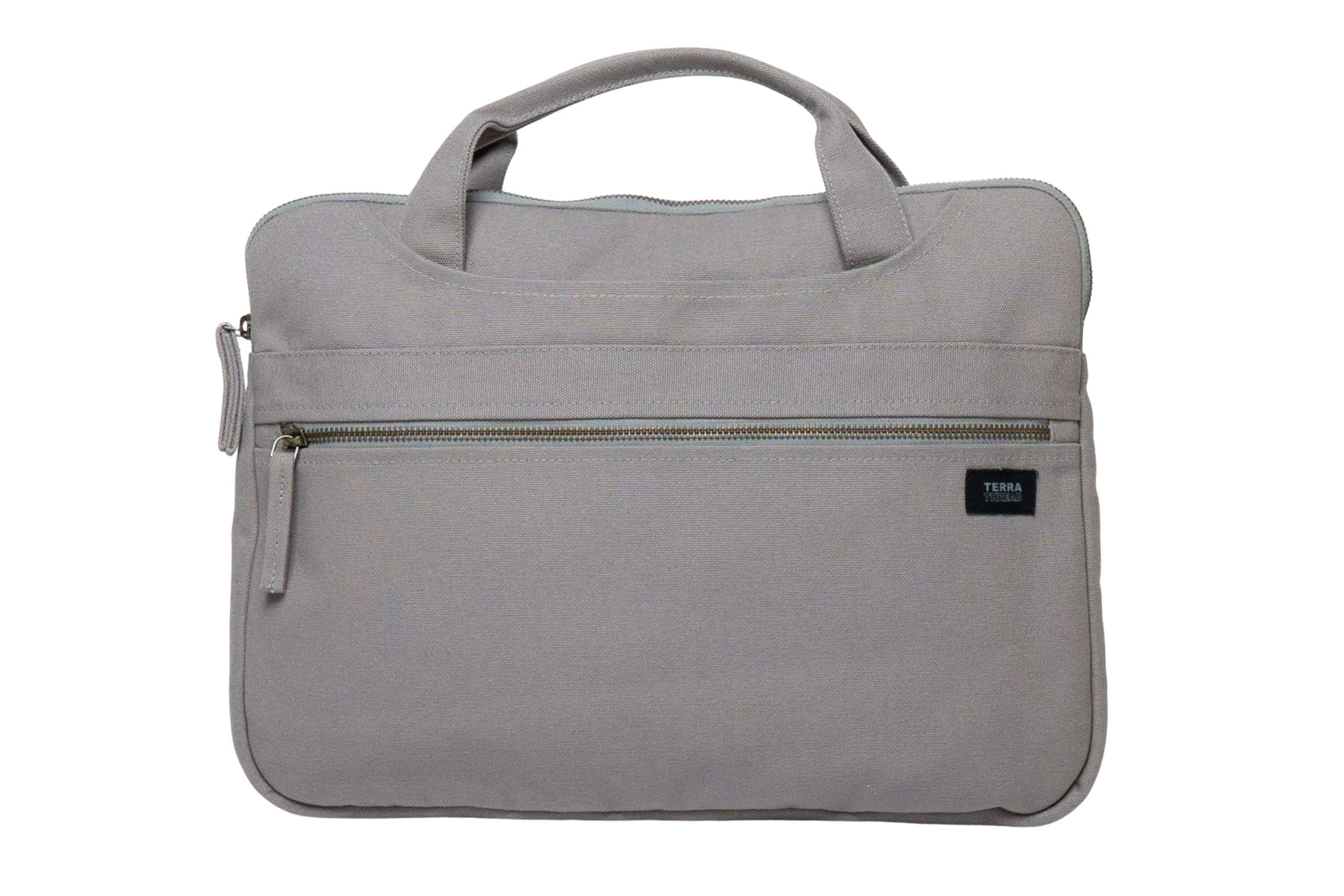 Terra Thread - Organic Cotton Laptop Sleeve With Handles - Cloud Grey