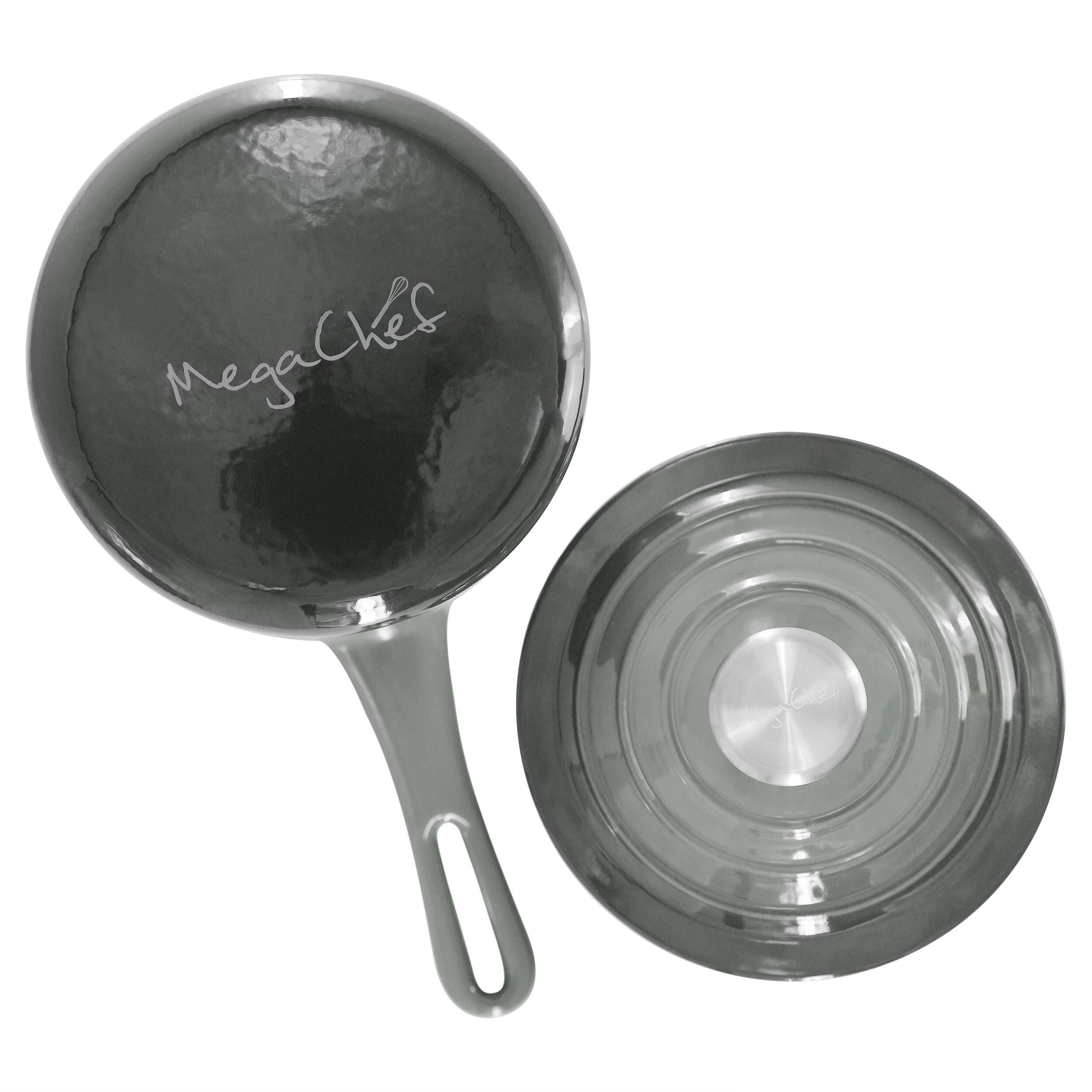 Alt View 5. Mega Chef - MegaChef 2 Quart Enameled Cast Iron Sauce Pan in Gradient Gray - Gray.