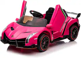 Winado - Kids 12V Licensed Lamborghini Veneno Electric Ride on Car Toy w/Remote - Pink