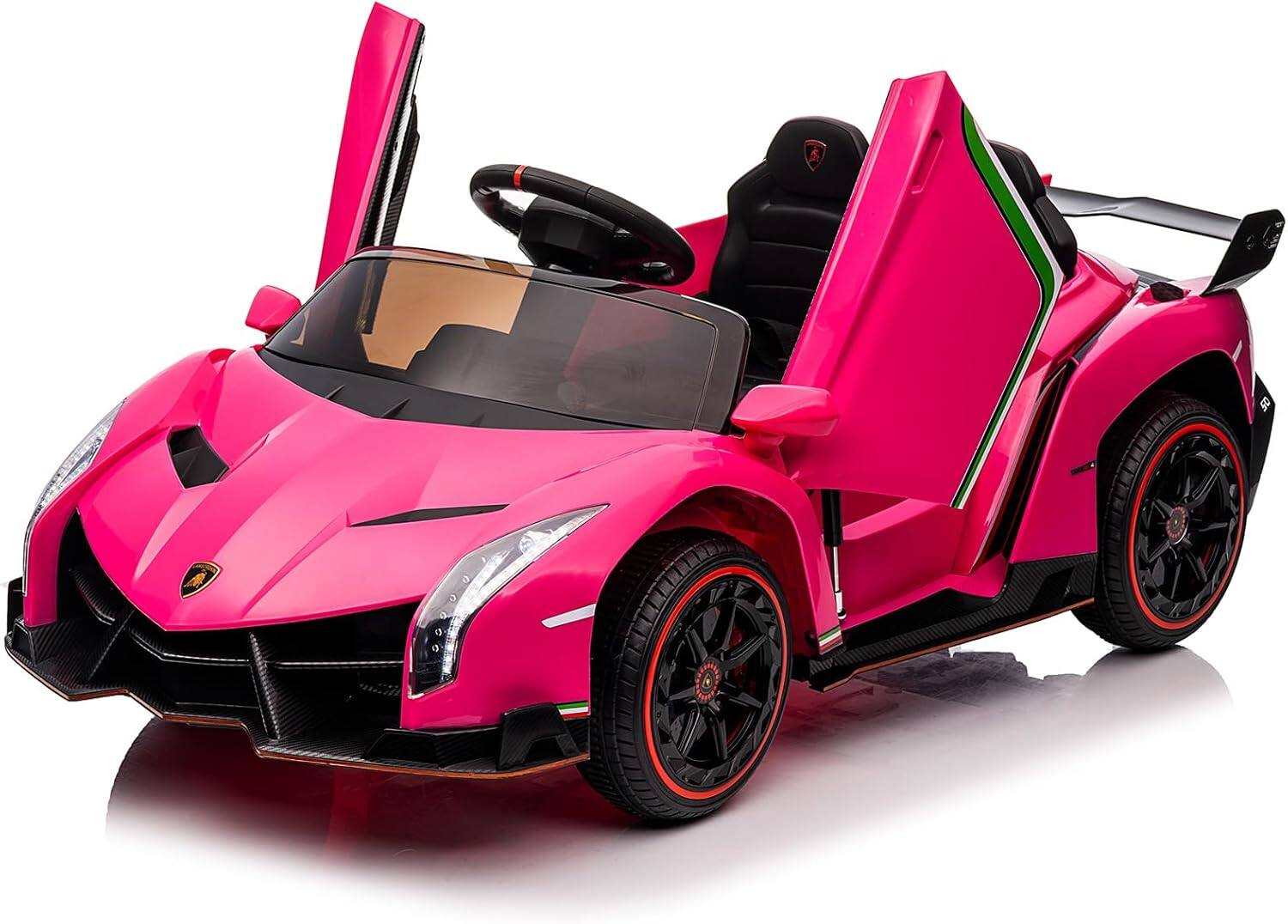 Front. Winado - Kids 12V Licensed Lamborghini Veneno Electric Ride on Car Toy w/Remote - Pink.