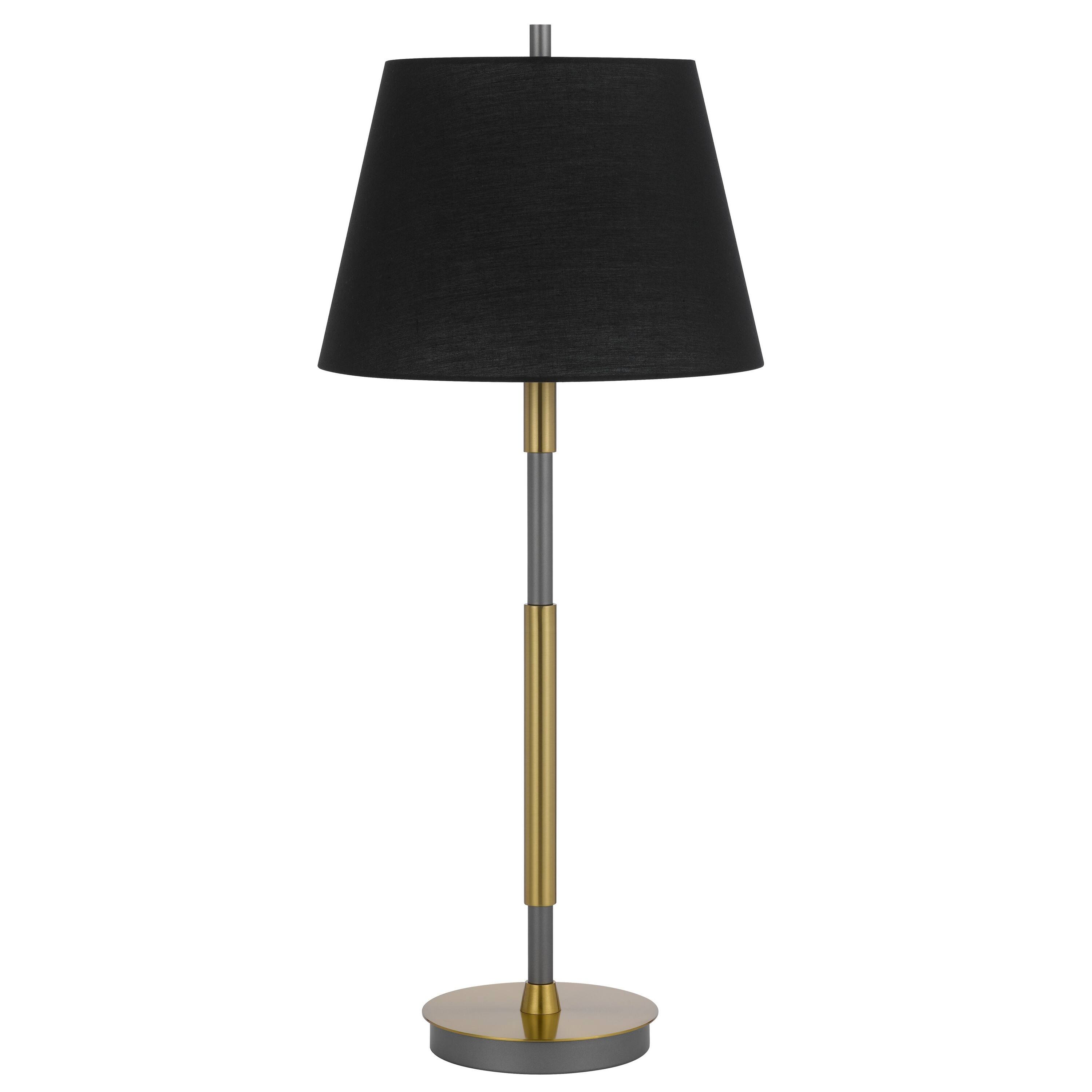 Front. Manhattan Lane - Siu 30 Inch Table Lamp, Metal Thin Pole w Finial, Shade - Chrome, Gold, Black.