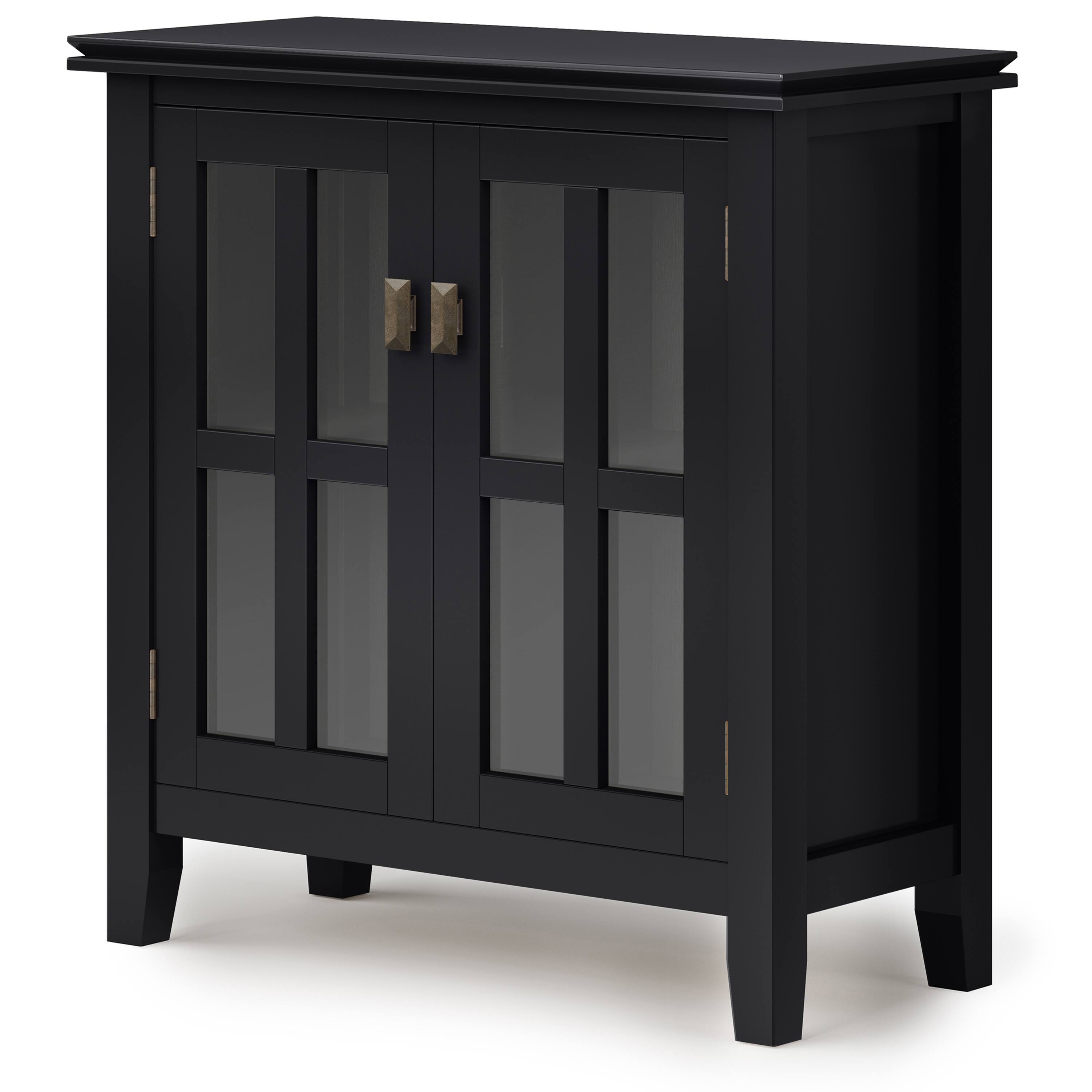 Angle. Simpli Home - Artisan Low Storage Cabinet - Black.