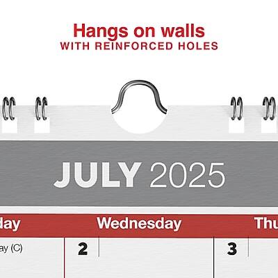 Hangs on walls  
WITH REINFORCED HOLES  

JULY 2025  

Day (C)  
Wednesday 2  
Thursday 3