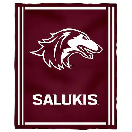 Front. Vive La Fete - Southern Illinois Salukis 36'' x 48'' Children's Mascot Plush Blanket - Multicolor.