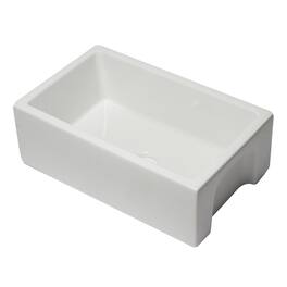 Alfi - brand 30 inch Reversible Smooth / Fluted Single Bowl Fireclay Farm Sink - White