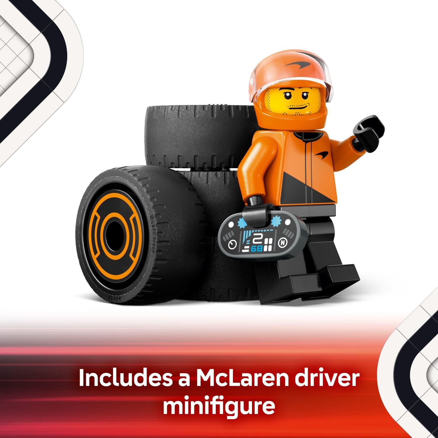 I includes a McLaren driver minifigure.