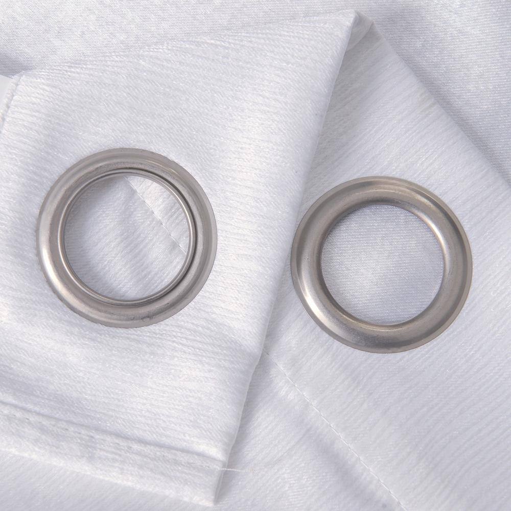 Angle. Olivia Gray - Olivia Gray Lina Matte Embossed Blackout Grommet Single Panel - 52x90" White - White.