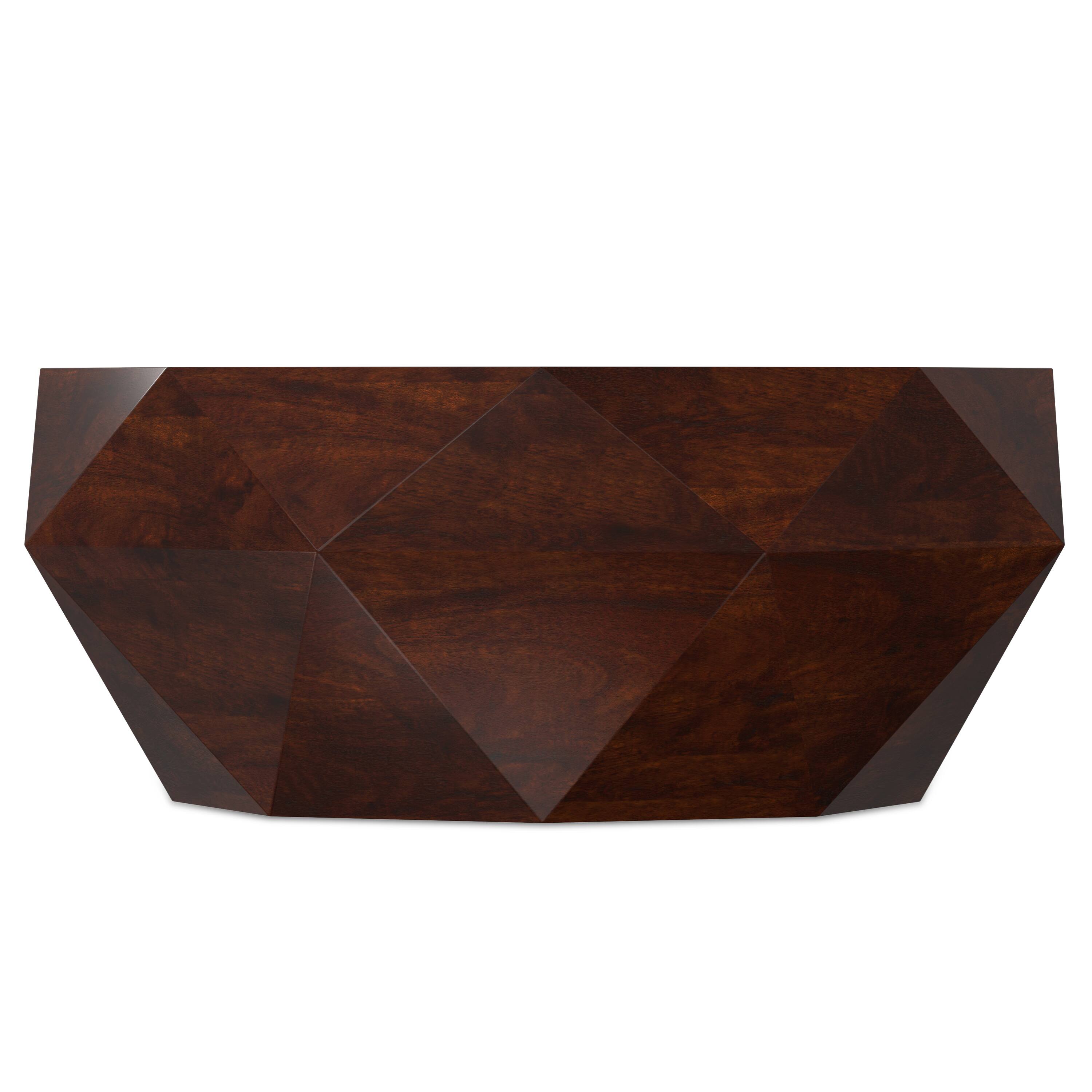 Left. Simpli Home - Zayn SOLID ACACIA WOOD 35 inch Wide Irregular Contemporary Coffee Table in Walnut Brown, Fully Assembled - Walnut Brown.
