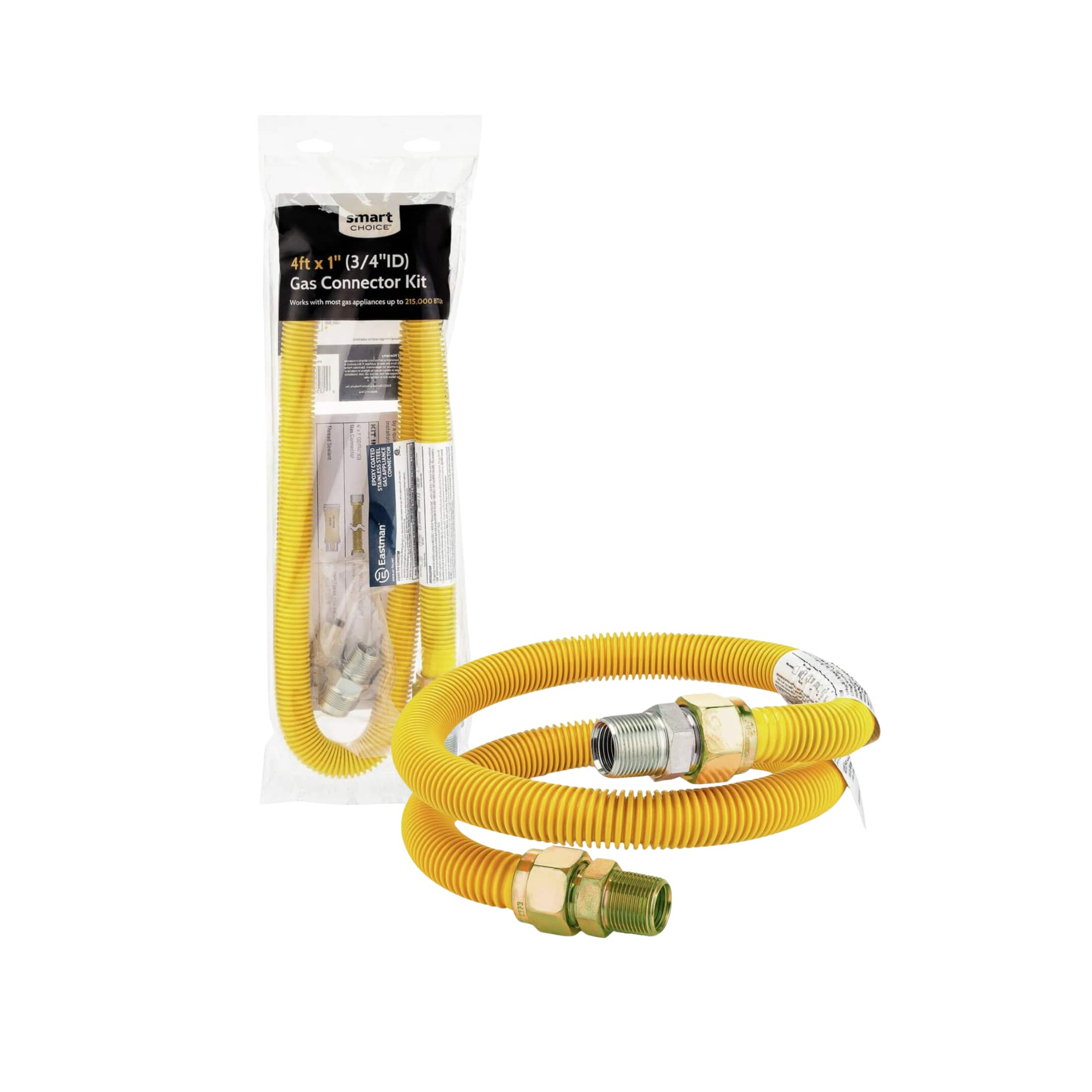 smart CHOICE  
4ft x 1" (3/4"ID) Gas Connector Kit  
Works with most appliances up to 275,000 BTU