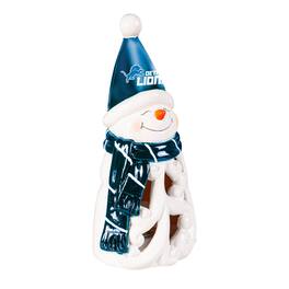 Evergreen Enterprises - Detroit Lions LED 8" Snowman Lit Garden Statue - Blue