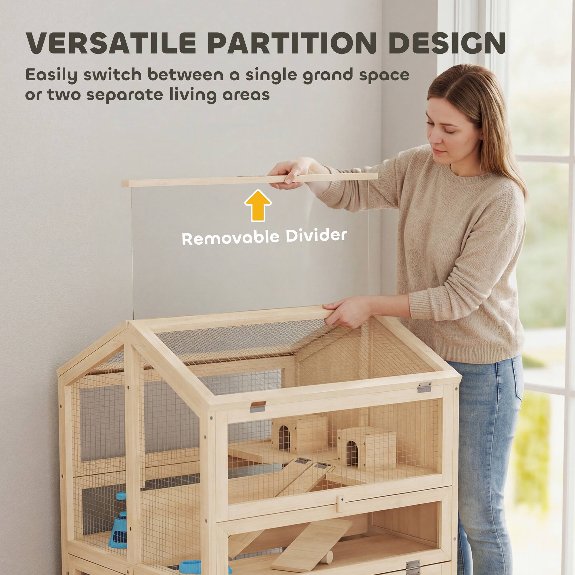 VERSATILE PARTITION DESIGN  
Easily switch between a single grand space or two separate living areas  
Removable Divider