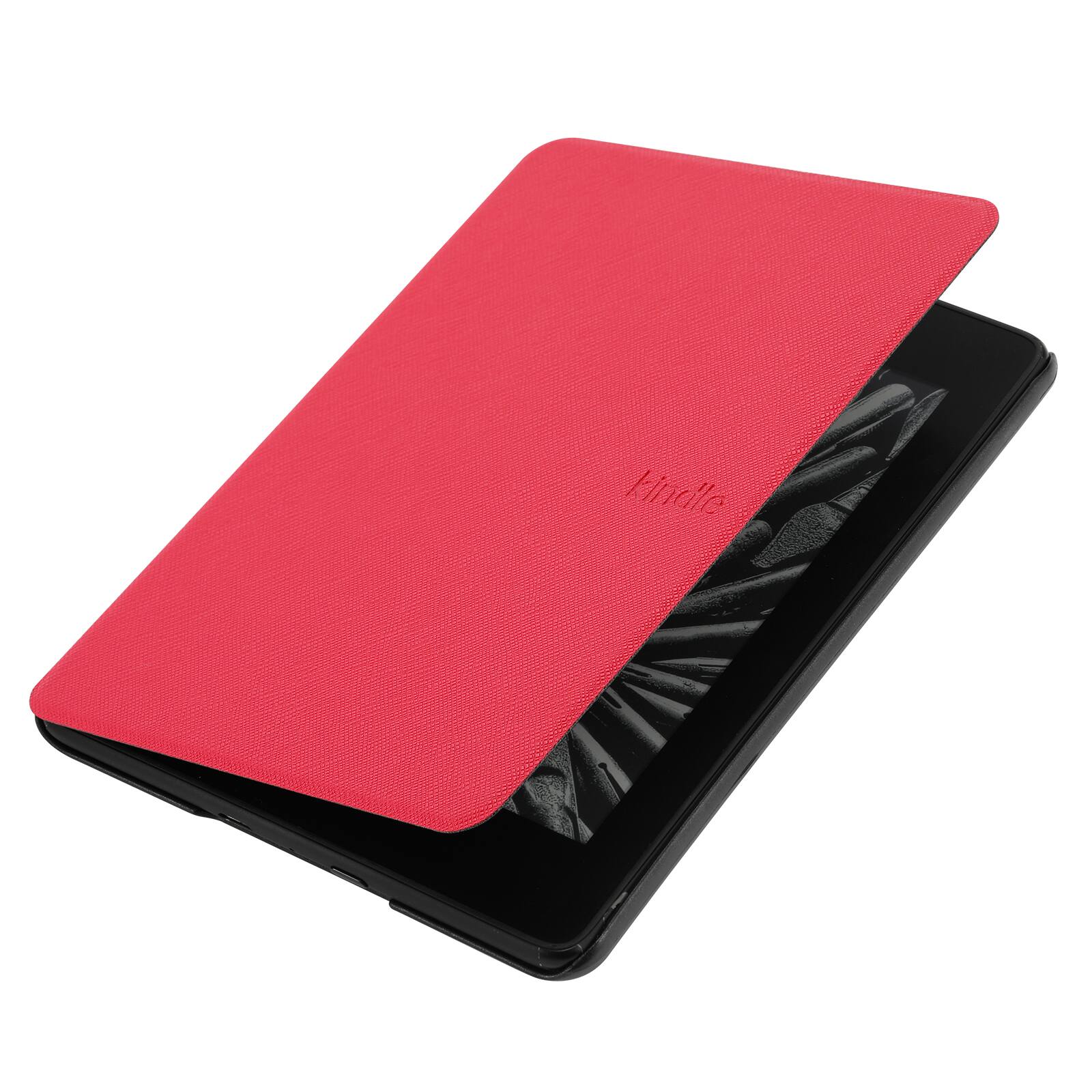 Back. Dteck - For Amazon Kindle Paperwhite (2024)/Kindle Colorsoft Slim Fit Cross-hatched Leather Shockproof Case Auto Sleep/Wake - Skyblue.