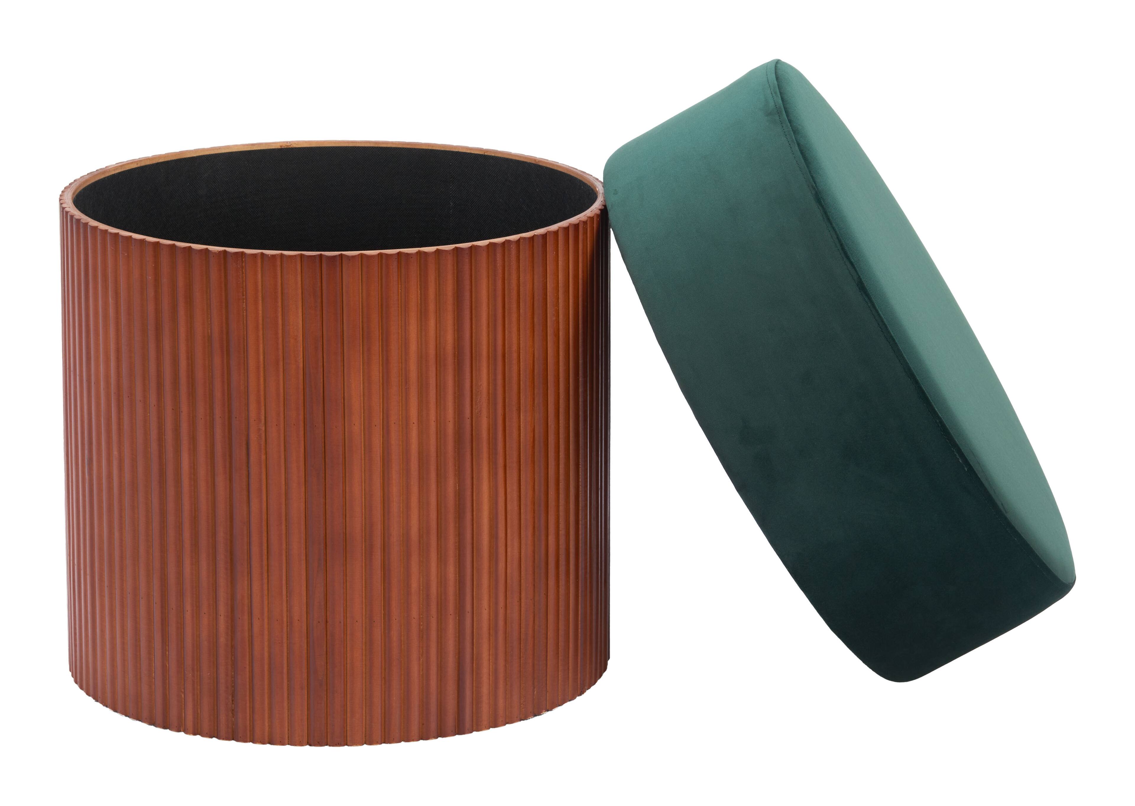 Alt View 2. Hivvago - Boto Storage Ottoman Green - Green.