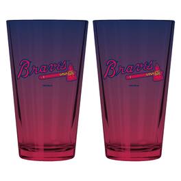 The Memory Company - Atlanta Braves Two-Pack 16oz. Ombre Pint Glass Set - Multicolor