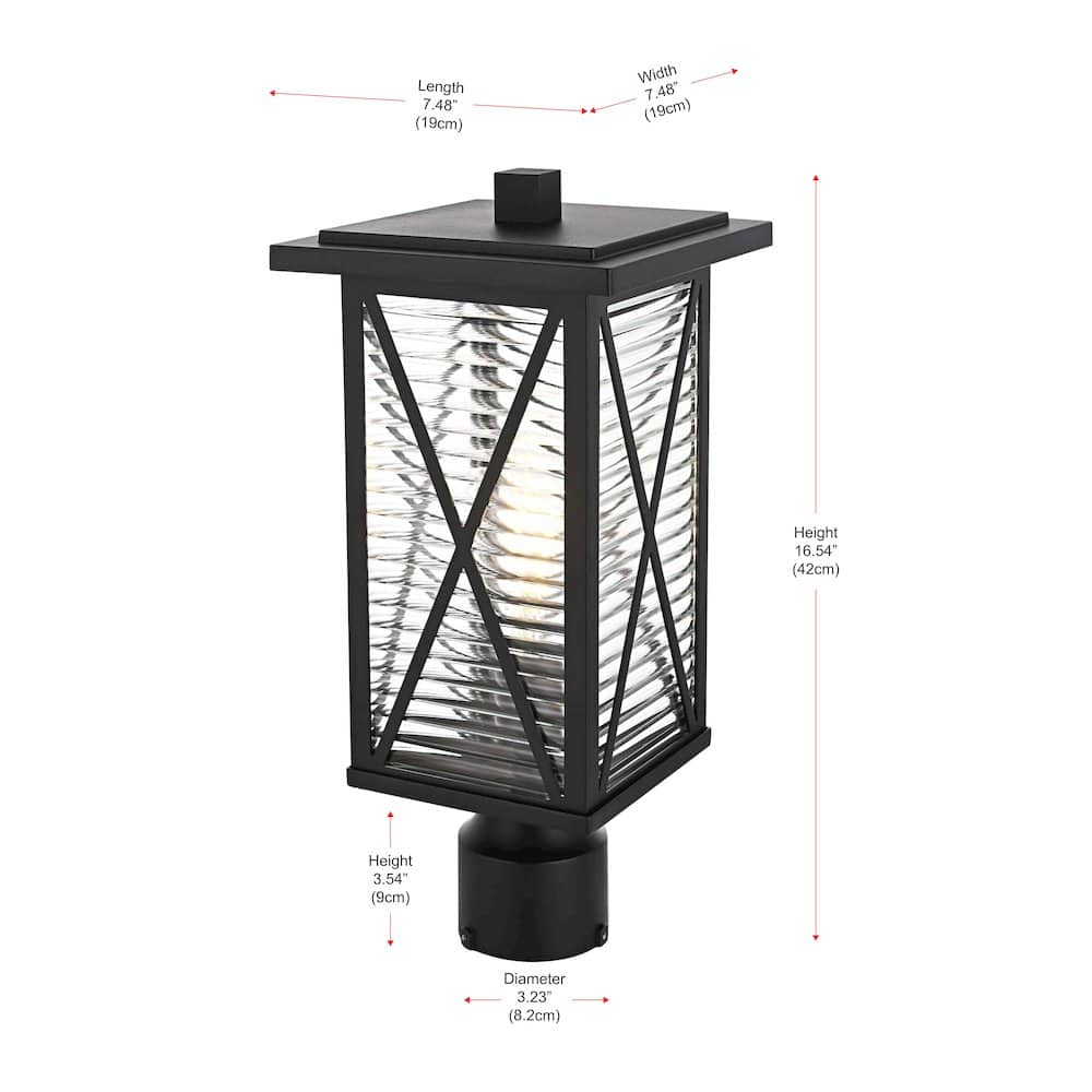 Elegant Lighting - Jada 16 inch Outdoor Post light in Black - Black And Clear price history on PriceWatchPro