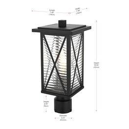 Elegant Lighting - Jada 16 inch Outdoor Post light in Black - Black And Clear
